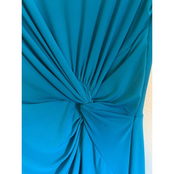 Ralph Lauren Dress 8 Stretch Sheath Blue Green Washable Knot Career Church - Picture 11 of 12